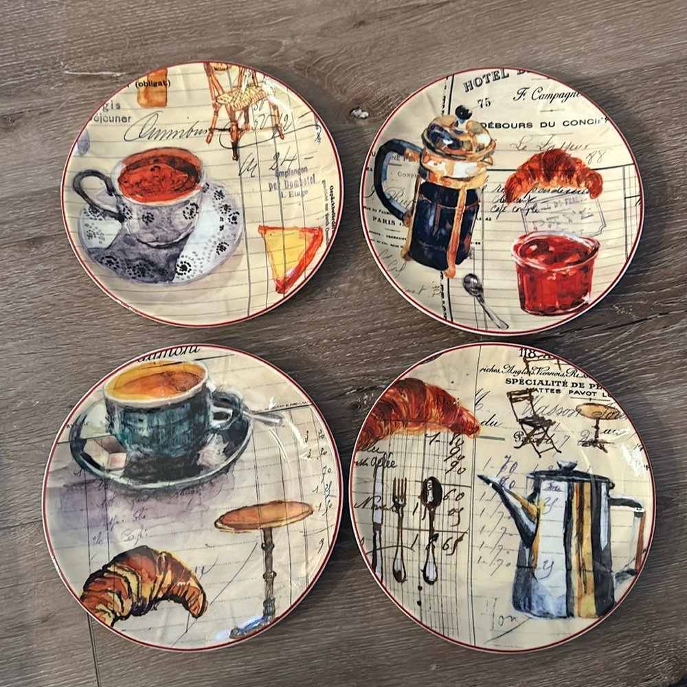 Williams-Sonoma Cafe/Dessert/Salad plates set of 4